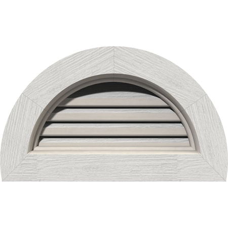 Half Round Gable Vent Functional, Western Red Cedar Gable Vent W/Brick Mould Face Frame, 18W X 09H